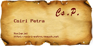Csiri Petra névjegykártya
